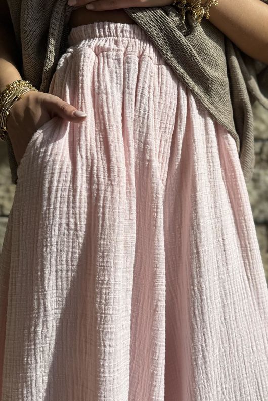 Tasha Cushion Cotton Balloon Barrel Pant Seashell